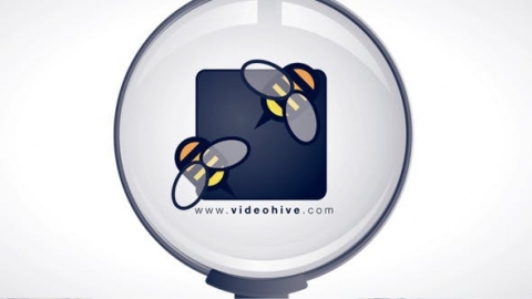 AE模板 可爱简约移动放大镜片头logo演绎开场视频