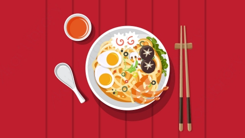 图片素材 扁平拉面日料食物-4