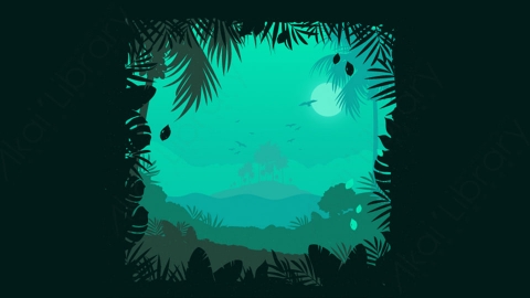 图片素材-扁平森林树木自然风景场景-21
