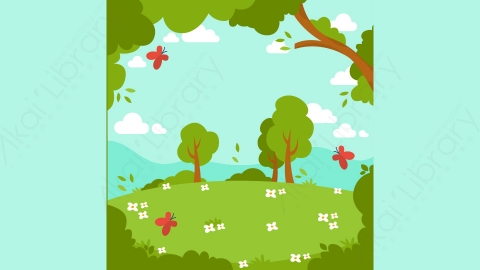 图片素材-扁平森林树木自然风景场景-28