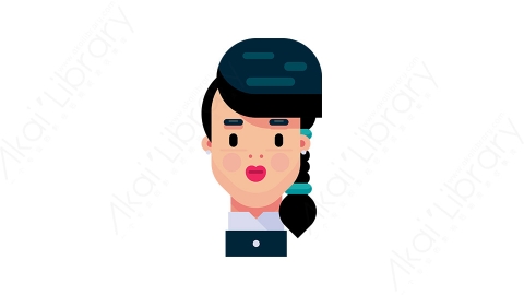图片素材-MG游戏风格扁平女人物角色头像-3