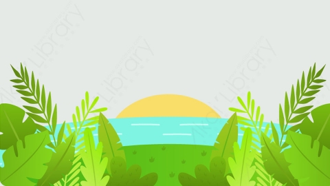 图片素材-扁平河流湖泊自然风景场景-12