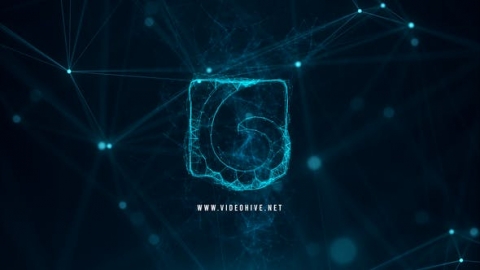 AE模板-plexus徽标显示震撼科技粒子线条连接Plexus片头logo演绎开场视频