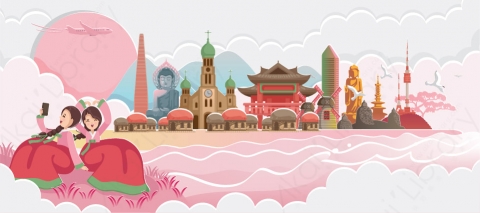 图片素材-扁平中日韩亚洲建筑场景-10