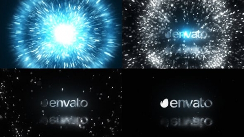 AE模板-黑暗爆炸徽标震撼粒子爆炸片头logo演绎开场视频
