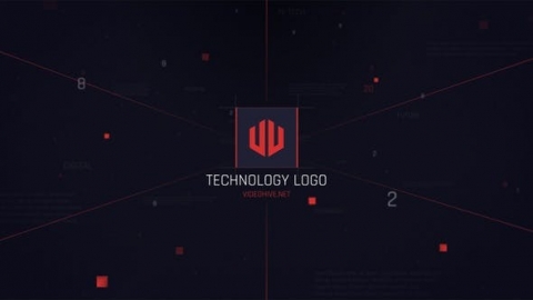 AE模板-技术徽标科技黑色简约片头logo演绎开场视频