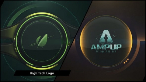 AE模板-简约高科技徽标多彩简约科技圆环片头logo演绎开场视频