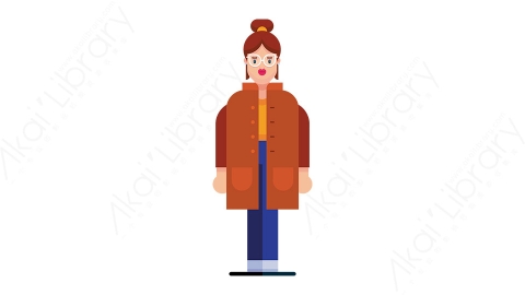 图片素材-女人5MG扁平游戏风格人物角色