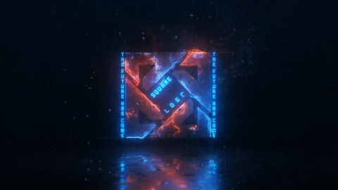 AE模板-科幻标志科幻金属电力烟雾反射片头logo演绎开场视频