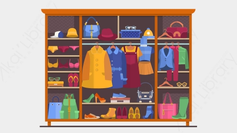 图片素材-扁平服装店生活场景-24