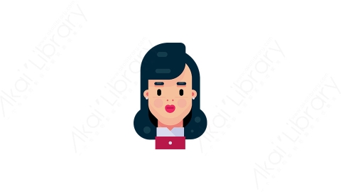图片素材-女人发型15MG扁平游戏风格人物头像