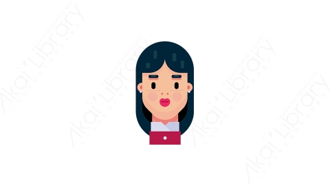 图片素材-女人发型16MG扁平游戏风格人物头像
