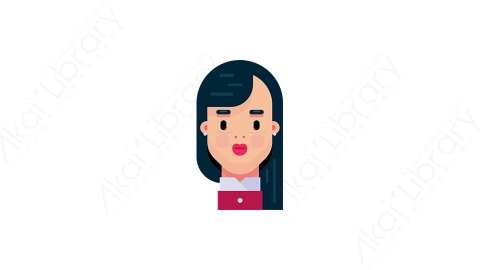 图片素材-女人发型17MG扁平游戏风格人物头像