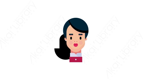 图片素材-女人发型3MG扁平游戏风格人物头像