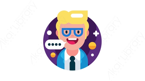 图片素材-男人说话发信息MG游戏风格图标
