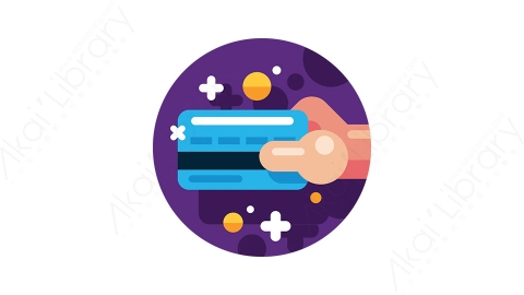 图片素材-手拿信用卡银行卡刷卡MG游戏风格图标