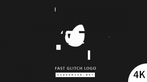 AE模板-快速故障标志黑白简约快速故障切割标志片头logo演绎开场视频