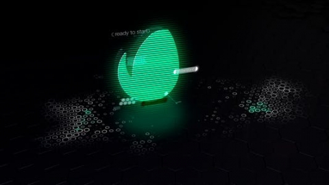 AE模板-全息徽标震撼简约科技全息六边形波浪片头logo演绎开场视频
