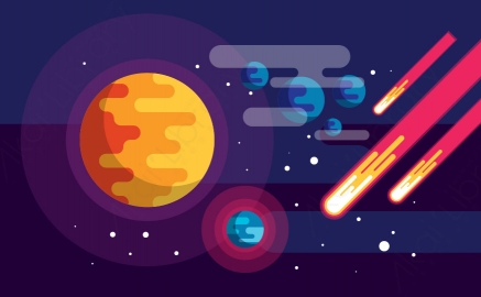 图片素材-场景宇宙行星MG扁平游戏风格