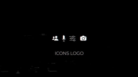 AE模板-图标徽标显示简约黑色故障毛刺片头logo演绎开场视频
