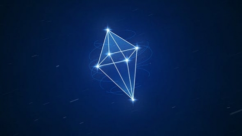 AE模板-线框3D徽标显示简约粒子发光线框片头logo演绎开场视频