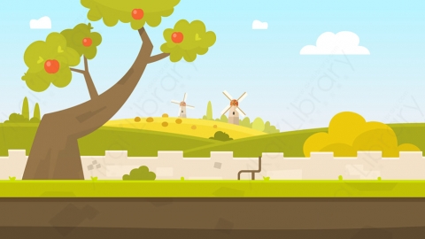 图片素材-扁平复古像素风游戏画面场景-3