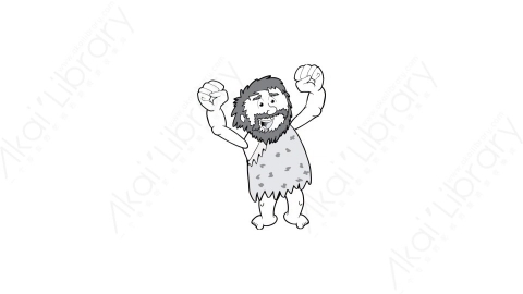 AE模板-caveman happy 5 draw卡通MG手绘野人穴居人动作表情白板动画