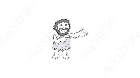 AE模板-caveman sign 7 draw卡通MG手绘野人穴居人动作表情白板动画