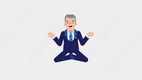 AE模板-BANKER33 Meditation商业银行家冥想沉思扁平职场职业商务人物角色