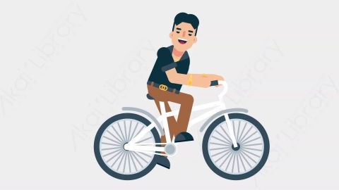 AE模板-CASUAL SMART 04 Bicycle休闲懒散男士骑自行车扁平日常人物角色