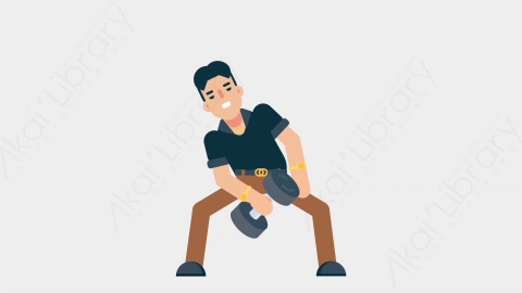 AE模板-CASUAL SMART 14 Exercise休闲懒散男士锻炼运动扁平日常人物角色