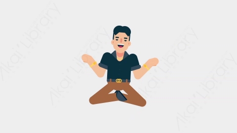 AE模板-CASUAL SMART 33 Meditation休闲懒散男士冥想沉思扁平日常人物角色