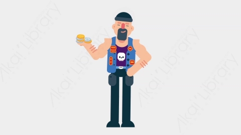 AE模板-BIKER 36 Offer司机摩托车手提供供应扁平运动人物职业角色