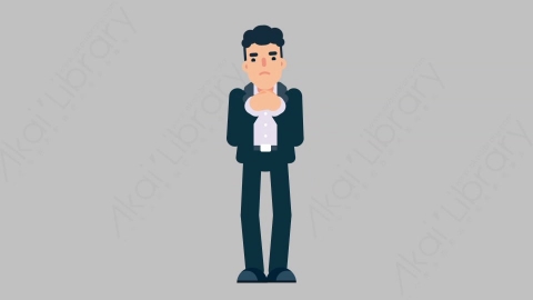 AE模板-OFFICE MANAGER 08 Crying商业办公室主管悲伤哭泣扁平人物商务角色