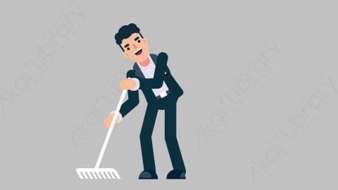 AE模板-OFFICE MANAGER 15 Farmer商业办公室主管干农活扁平人物商务角色