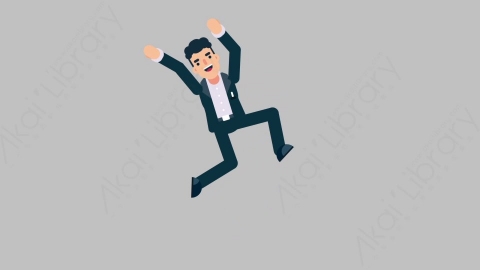 AE模板-OFFICE MANAGER 23 Happy Jump商业办公室主管跳跃开心的跳扁平人物商务角色