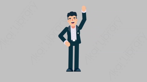 AE模板-OFFICE MANAGER 24 Hello商业办公室主管打招呼扁平人物商务角色