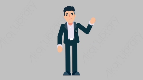 AE模板-OFFICE MANAGER 40 Pointing 3商业办公室主管指向指点扁平人物商务角色