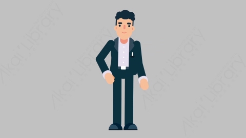 AE模板-OFFICE MANAGER 44 Pushing Buttons商业办公室主管按钮按键扁平人物商务角色