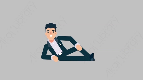 AE模板-OFFICE MANAGER 45 Relax商业办公室主管放松扁平人物商务角色