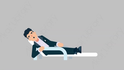 AE模板-OFFICE MANAGER 48 Relax 4商业办公室主管放松扁平人物商务角色