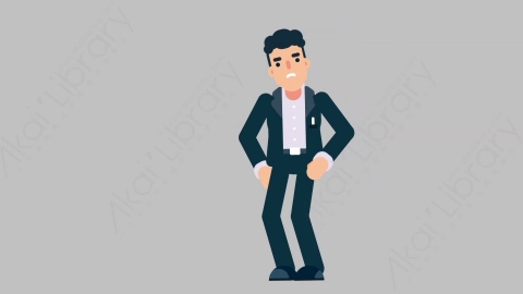 AE模板-OFFICE MANAGER 59 Stabbed商业办公室主管被刺伤扁平人物商务角色