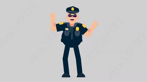 AE模板-POLICE 09 Dance 1警官警察跳舞舞蹈扁平人物职业角色