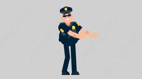 AE模板-POLICE 11 Defense警官警察防御防守扁平人物职业角色