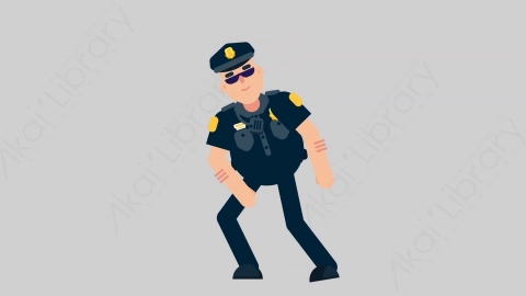 AE模板-POLICE 29 Introduction警官警察介绍简介扁平人物职业角色