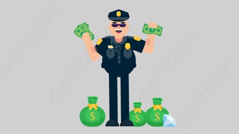 AE模板-POLICE 34 Money警官警察财产财富钱扁平人物职业角色