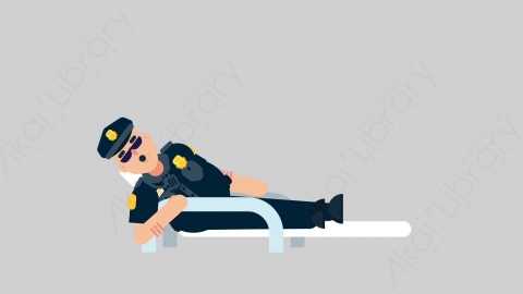 AE模板-POLICE 48 Relax 4警官警察放松扁平人物职业角色