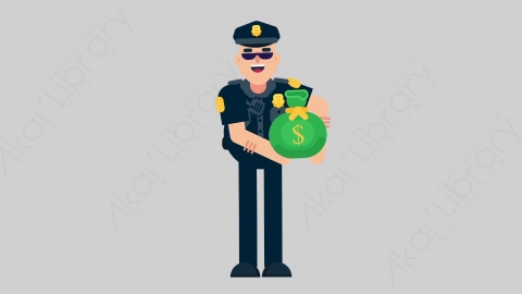 AE模板-POLICE 68 Taking Something警官警察拿东西扁平人物职业角色