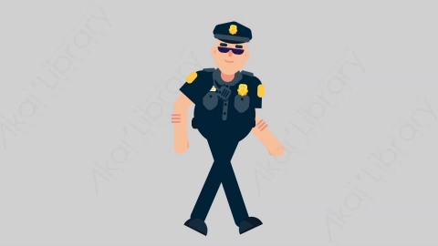 AE模板-POLICE 77 Walking Cycle警官警察一直步行扁平人物职业角色