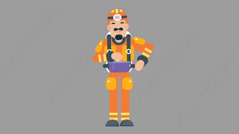 AE模板-FIREFIGHTER 07 Cooking火警消防员做饭烹饪扁平人物职业角色